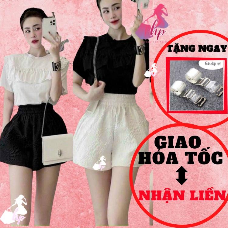 Quần đùi nữ ống rộng, quần short lưng cao xốp sang chảnh mặc nhà đi chơi kiểu hàn quốc VD293