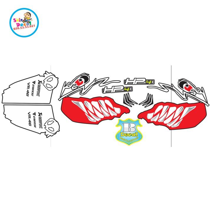 Tem rời winner v1 cá mập dán xe đen