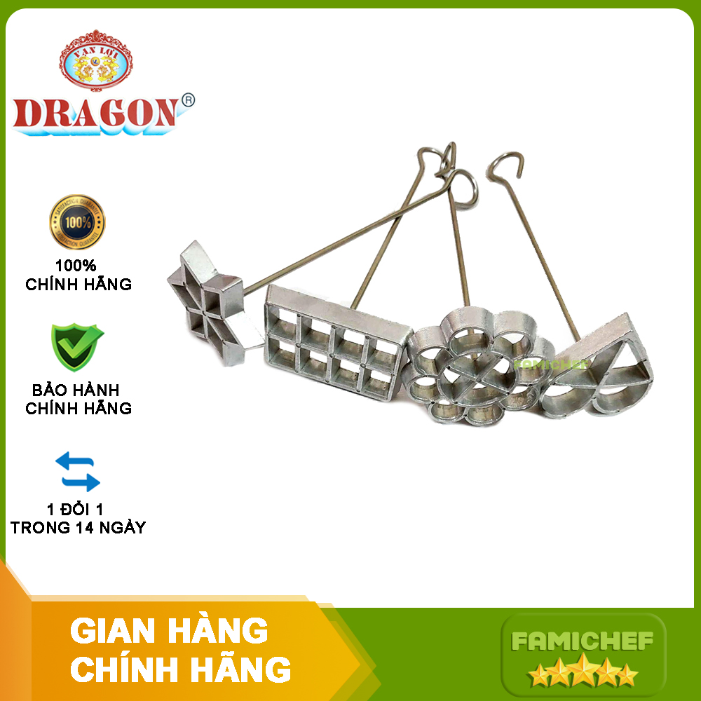 Bộ 4 khuôn làm bánh nhúng Dragon D085