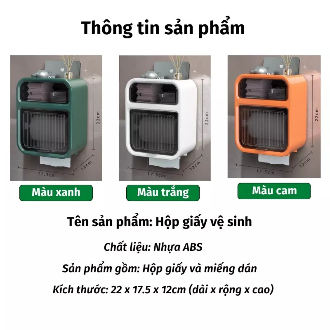 Hộp Đựng Giấy Vệ Sinh 2 Tầng Cao Cấp Hộp Đựng Giấy Vệ Sinh Dán Tường Có Kệ Để Điện Thoại - Hàng Chính Hãng MINIIN