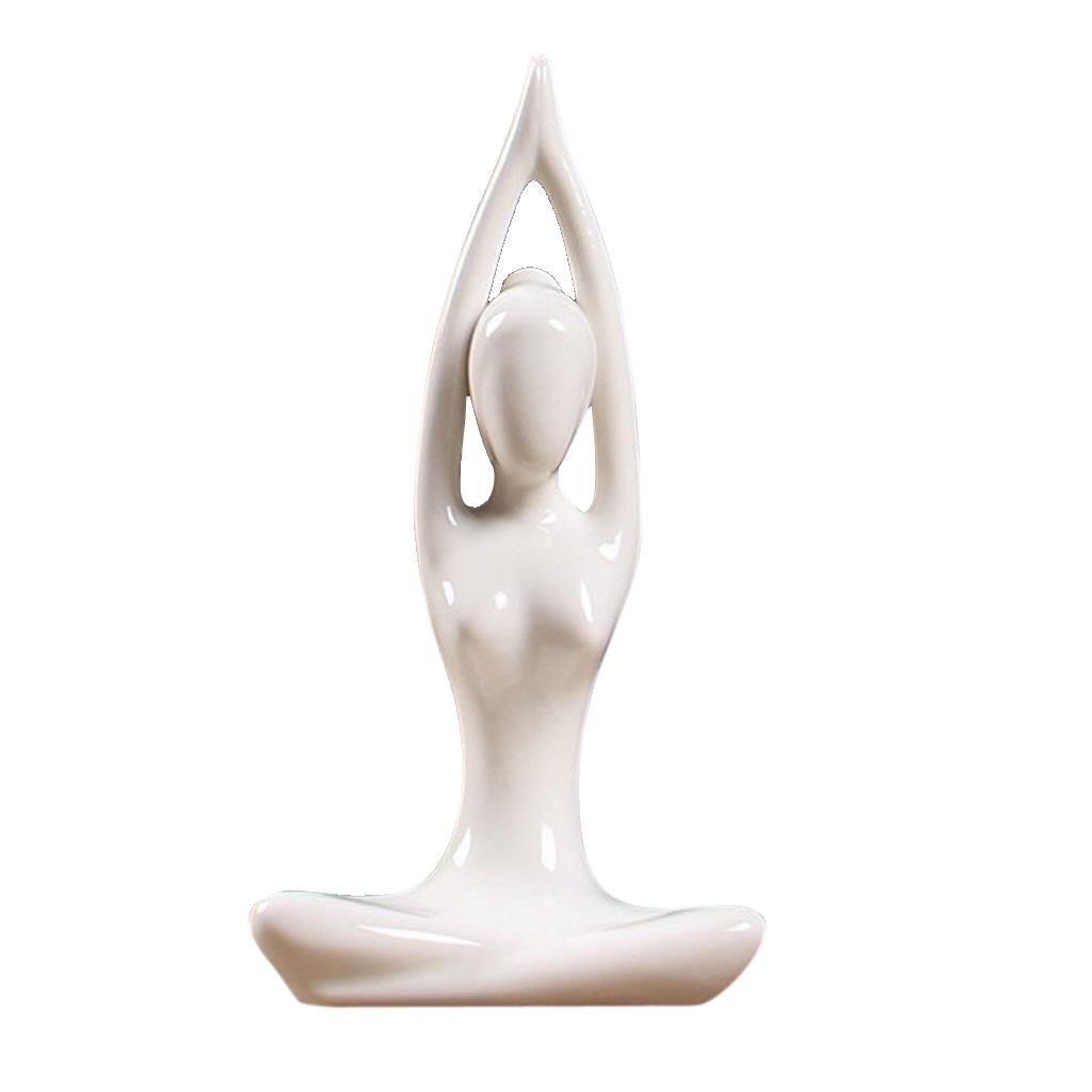 5x Ceramic Yoga Figure Ornament Statue Sculpture for Desk Decor