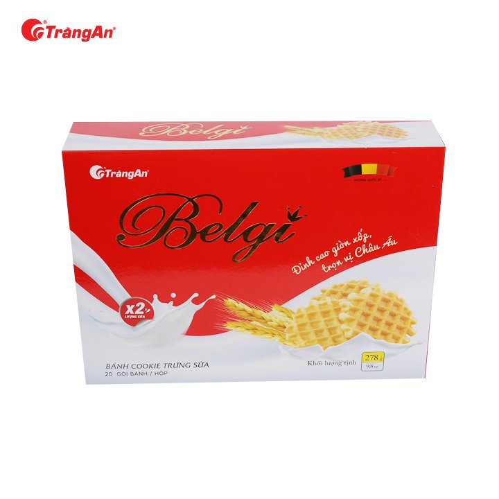 Bánh Cookie Belgi Trứng Sữa Tràng An, hộp 278g