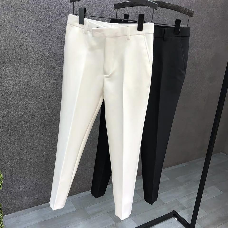 Quần tây nam màu đen mix kẹp vuông phom hàn chuẩn, chất vải chéo cao cấp dáng ôm body.quần tây rẻ, bền