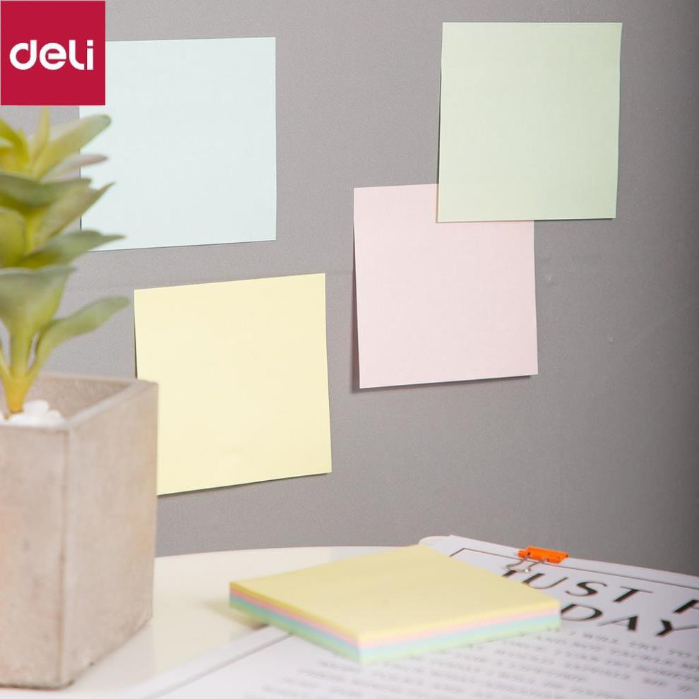 Giấy note nhớ Deli 100 tờ - 75×75mm - 4 màu trong 1 tệp