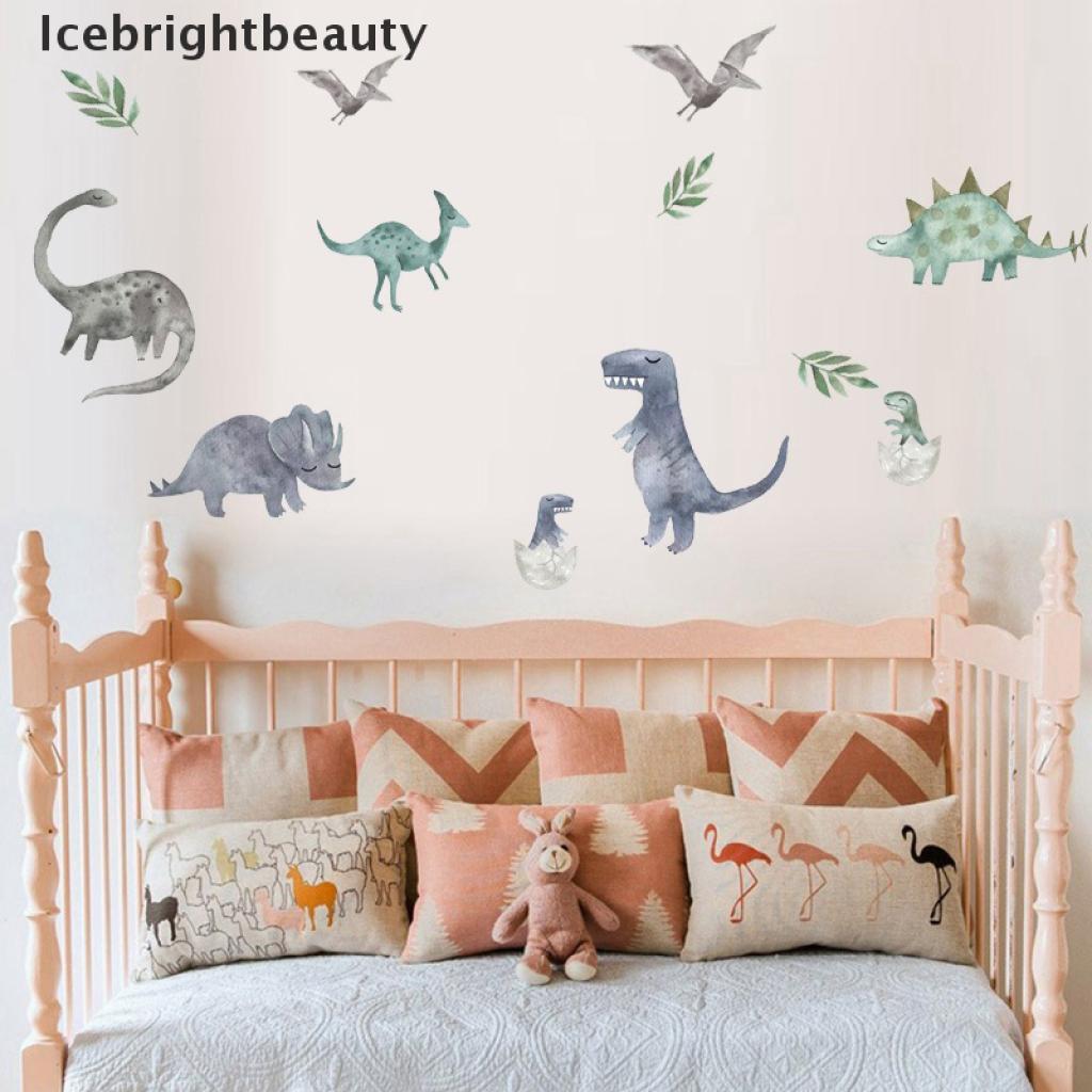 Icebrightbeauty 3d Dinosaur Wall stickers Cartoon Living Room Jurassic Period Animal Decal VN