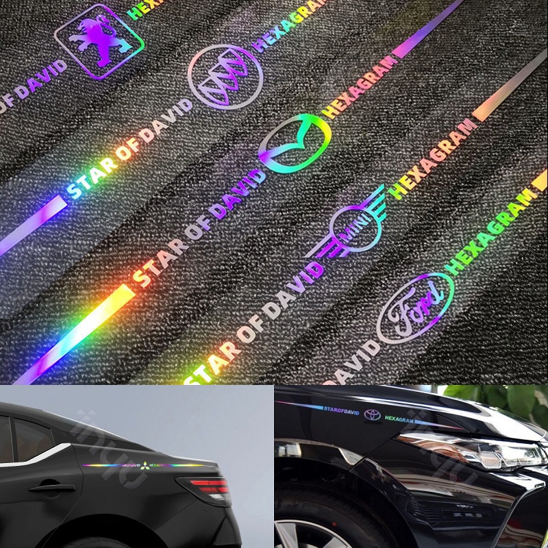 Tem dán thể thao xe ô tô nổi chữ- Logo 3D phản quang