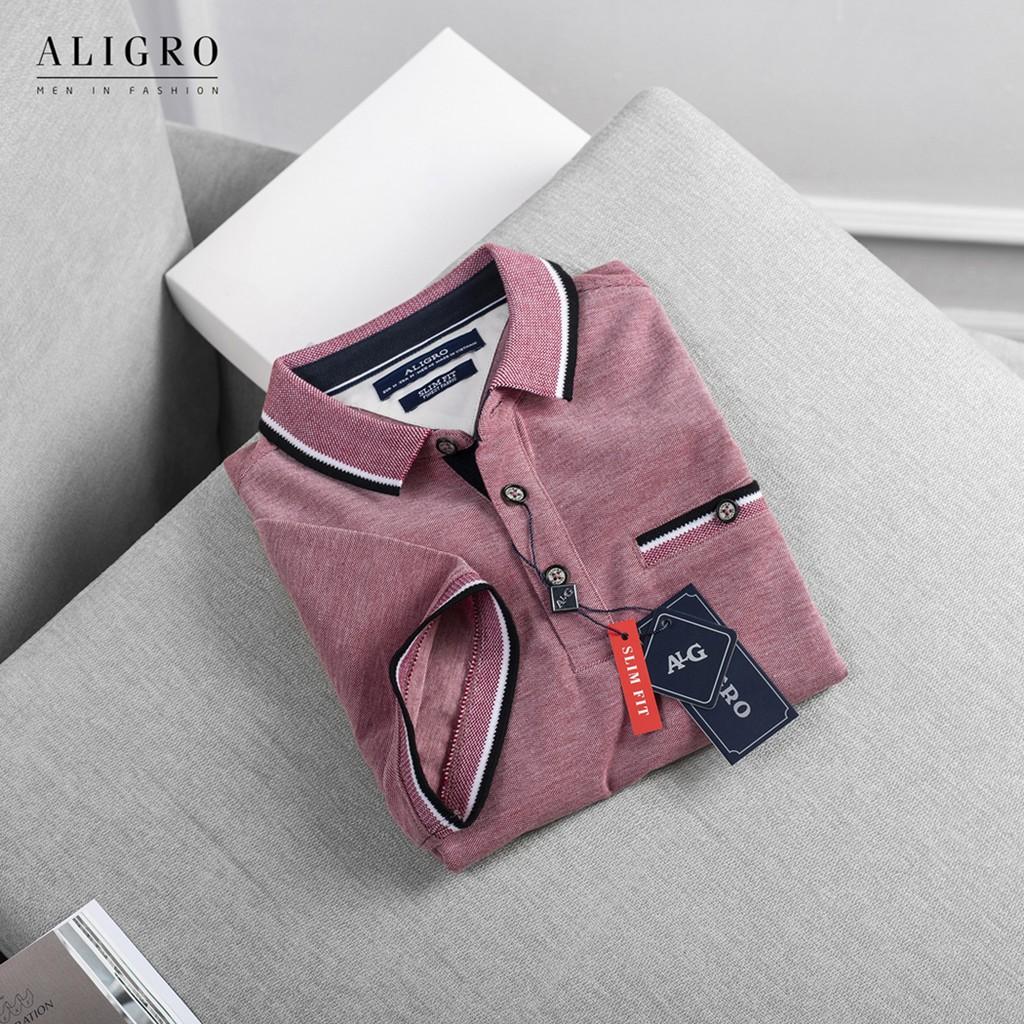 Áo Thun Polo Nam ALIGRO trơn chất liệu CVC cao cấp Form dáng SlimFit ôm vừa vặn màu Hồng ALGPLO42