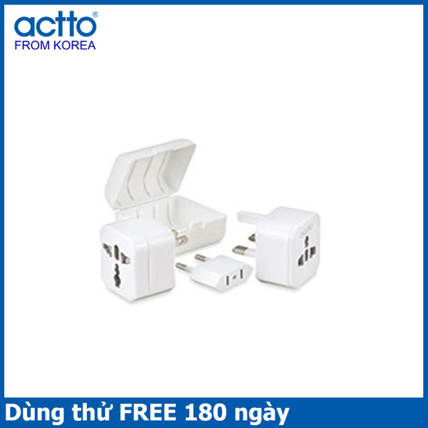 Bộ Adapter cốc sạc du lịch đa năng - World Travel Adaptor WTA-01 HÀNG CHÍNH HÃNG WHITE