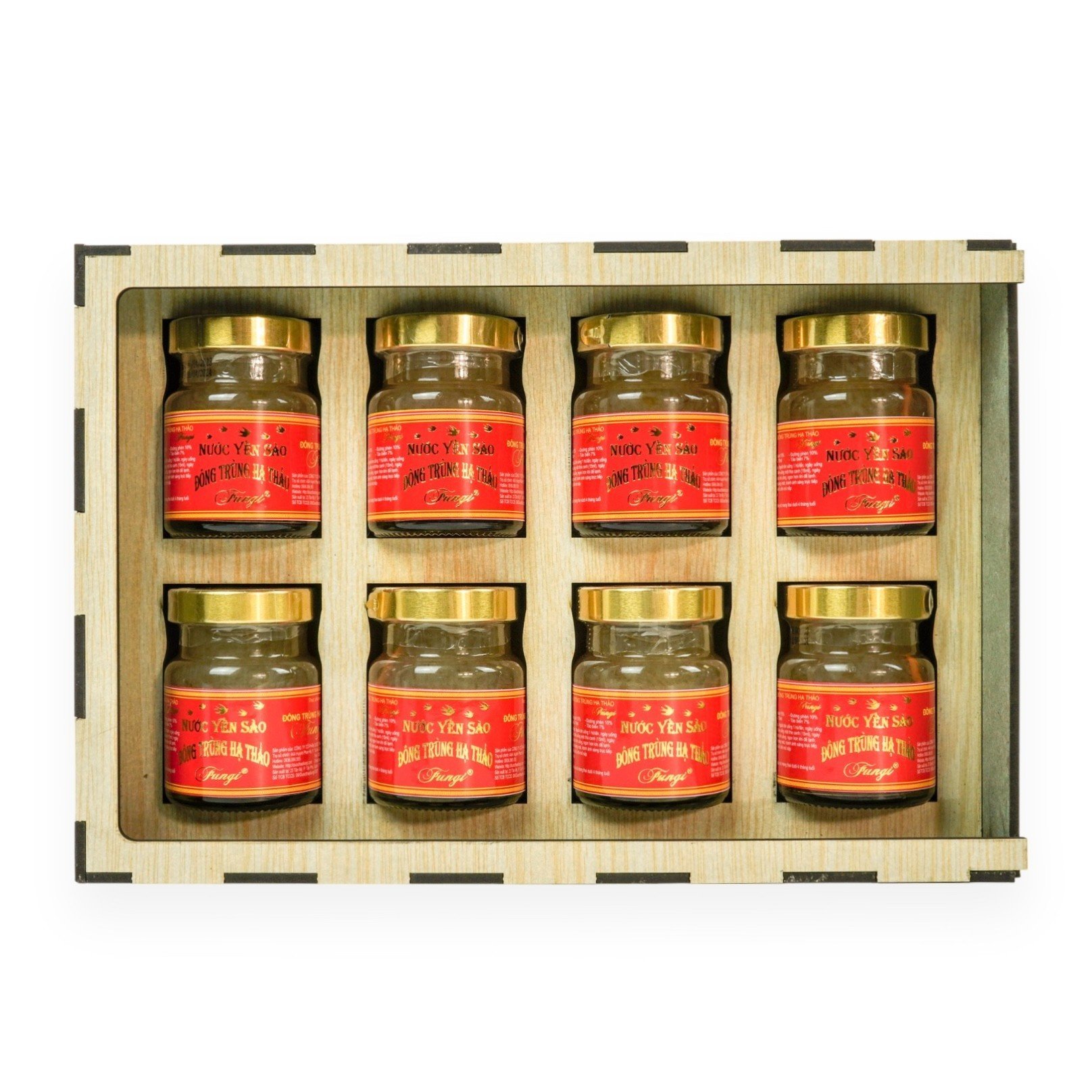 Yến Sào Đông Trùng Hạ Thảo FUNGI Hộp 8 Hũ x 70ml, 15% Yến, 15% Đông Trùng