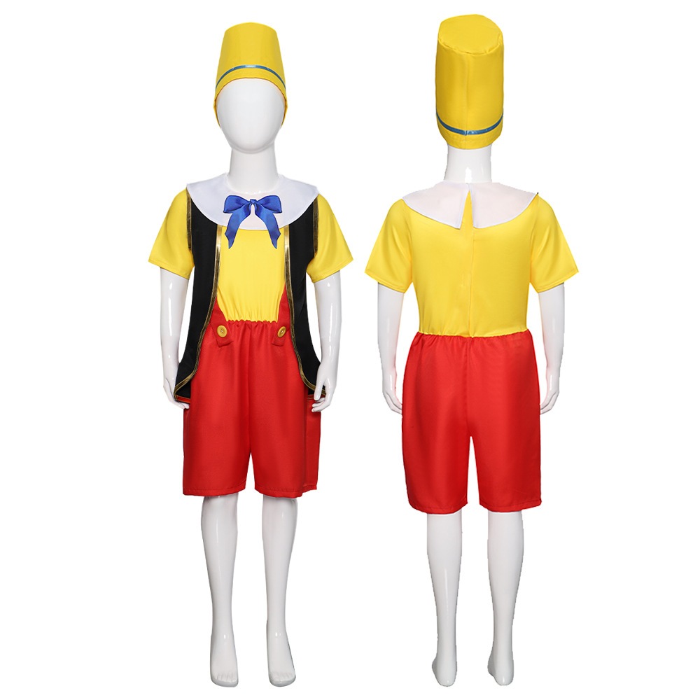 Bộ quần áo Pinocchio - cậu bé người gỗ kèm mũ và mũi dài hóa trang Haloween cho bé