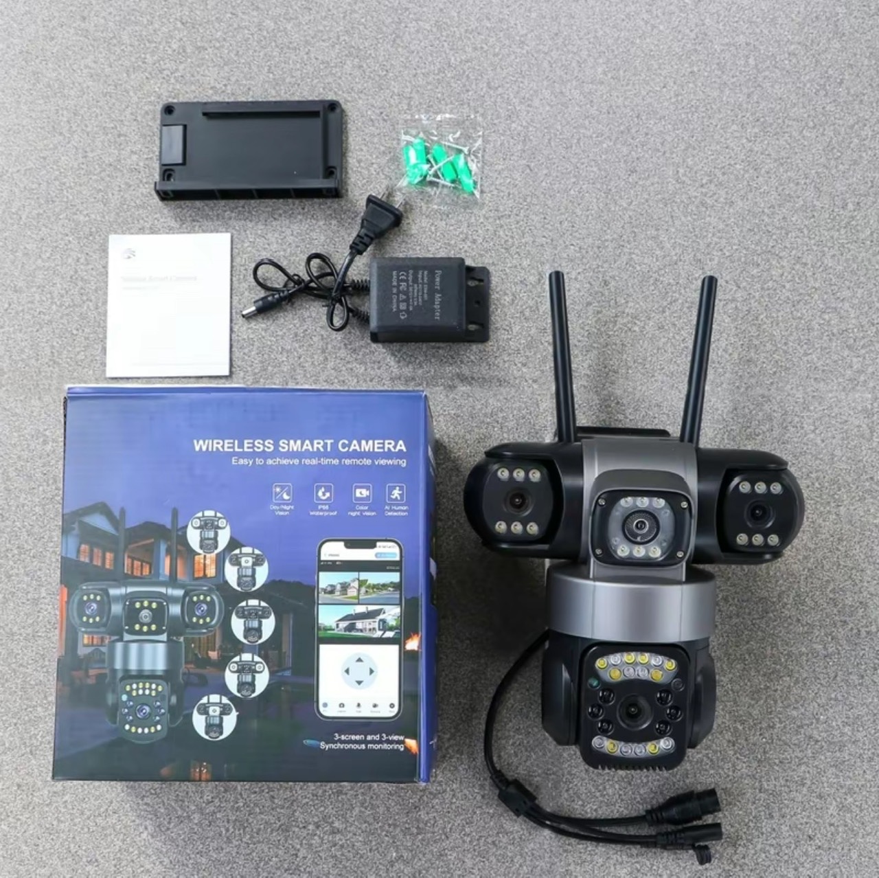 [Bảo hành 24 tháng] Camera YOOSEE WIFI ngoài trời 4 mắt 3 màn hình 20MPX tích hợp  LED siêu nét - Hàng nhập khẩu