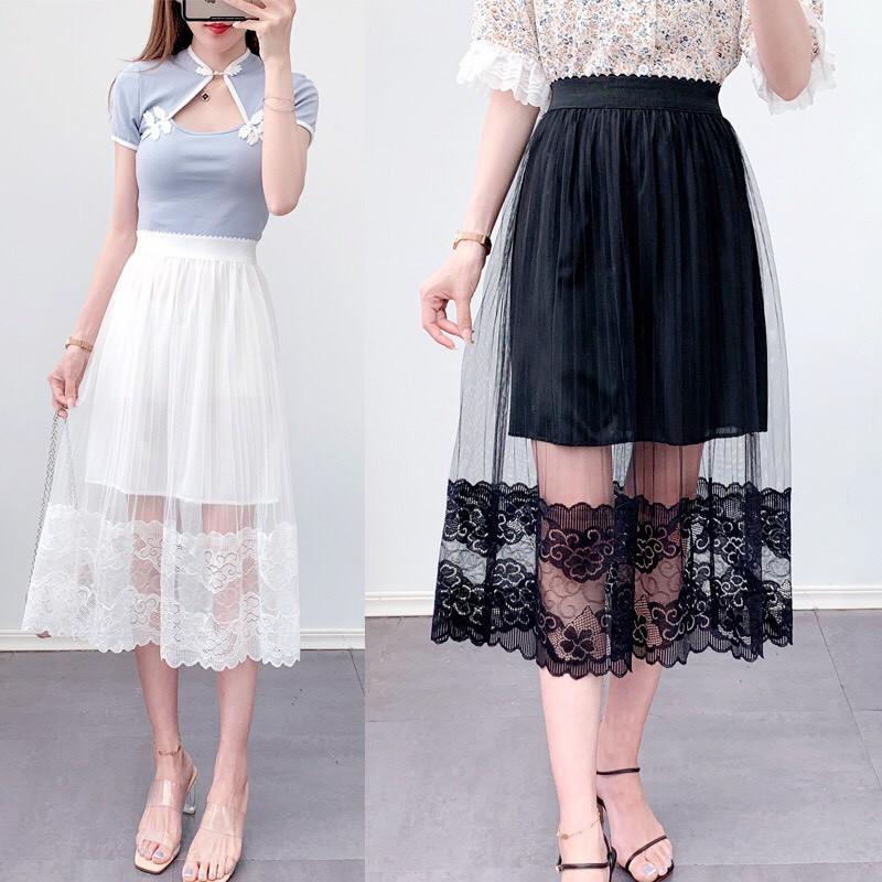 Chân váy nữ dáng suông dài 2 lớp có nhiều màu cho chị em lựa chọn cv06