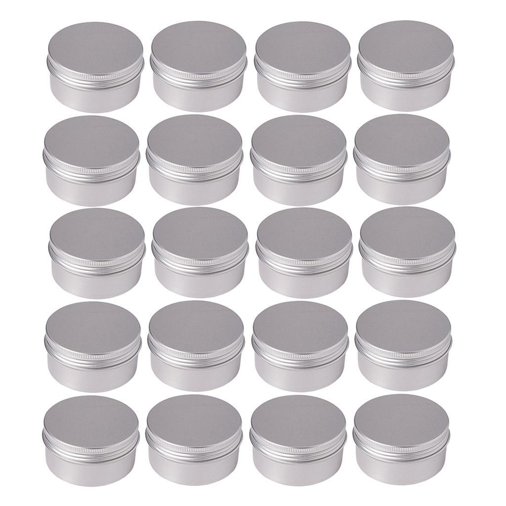25Pc Aluminum Tin Storage Pot Candles Salves Containers Screw Lid 100ml 80ml