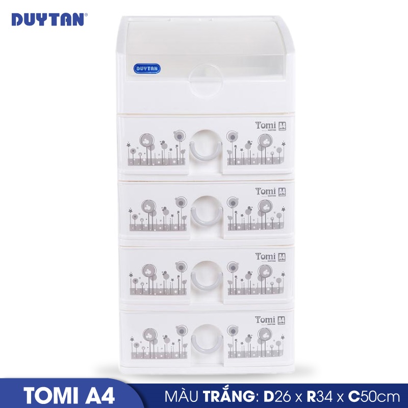 Tủ nhựa Duy Tân Tomi A4 5 ngăn (26 x 34 x 50 cm) - 52206 - Giao màu ngẫu nhiên - Hàng chính hãng