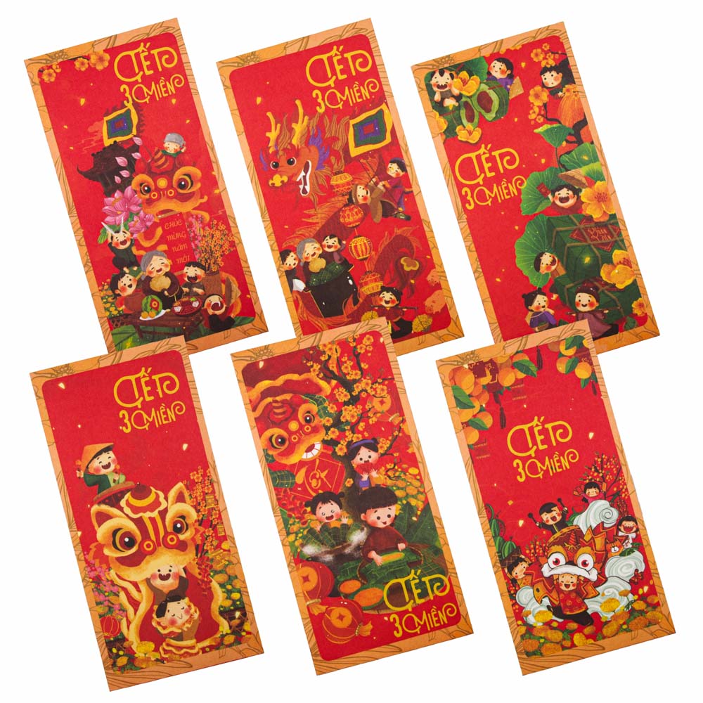 Tết 3 miền - Set 60 bao lì xì