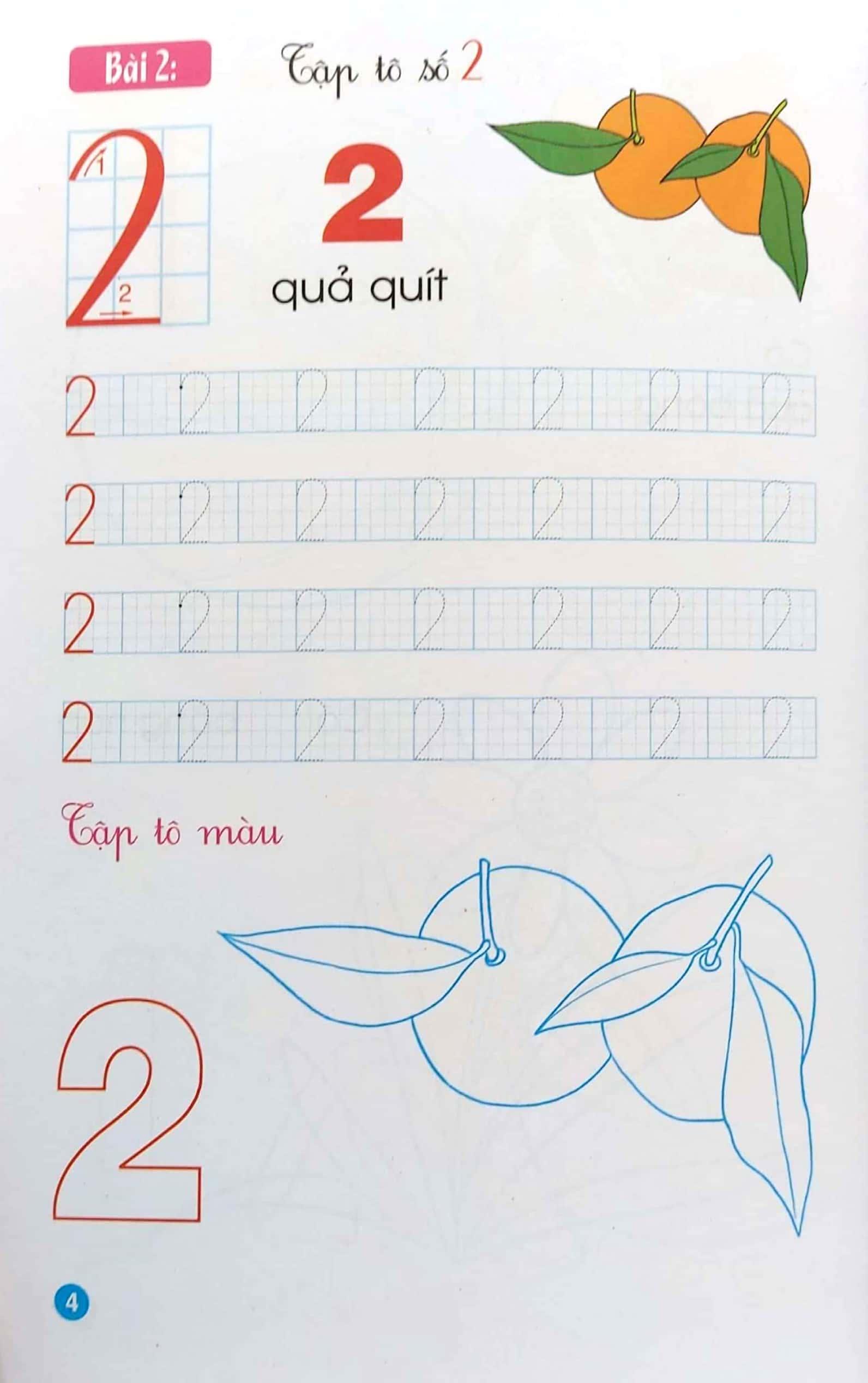 Tập Tô Mẫu Giáo: Chữ Số (Dành Cho 4 - 5 Tuổi) - Tập 4