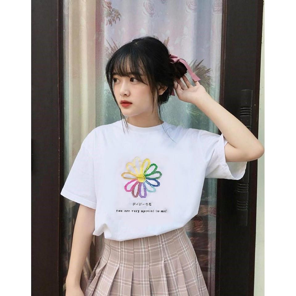 Áo Thun Nữ Họa Tiết Hoa Cúc 7 Màu