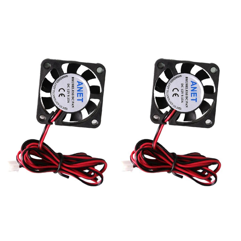 2Pcs silent 12V 40mmx40mmx10mm 4010 DC Brushless Cooling Fan for 3D Printer