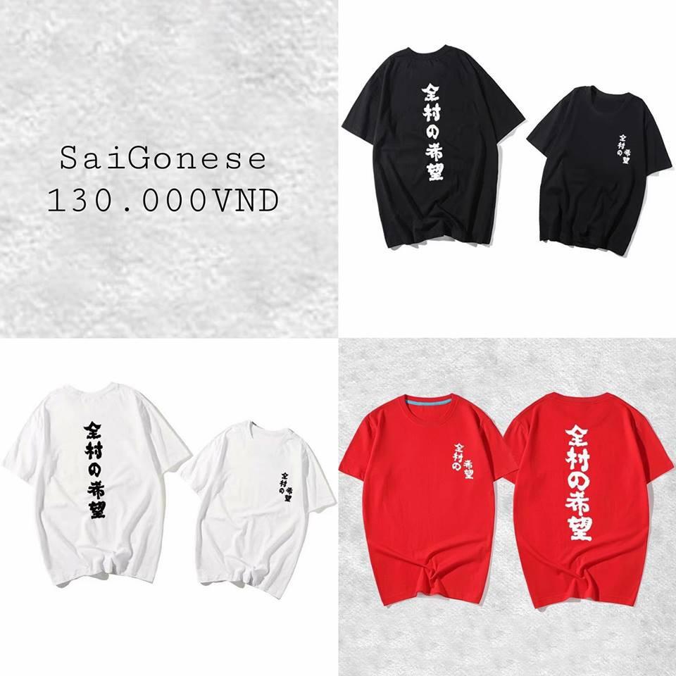 Áo Thun Cotton Nam Nữ Chữ Tàu Tay Lỡ Unisex