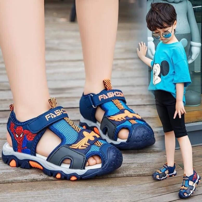 Dép Sandal Spiderman kiểu bít mũi cho bé từ 2.5 - 10 tuổi (518#)