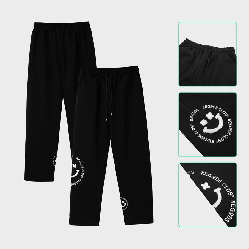 Quần dài Sweatpants thêu xù Smile Regods Unisex Form rộng