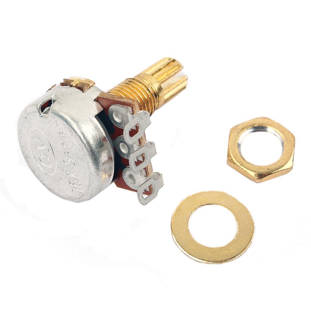 5Pcs Golden Base A500K-ohm Pots for Guitar Bass Volume Control Potentiometer