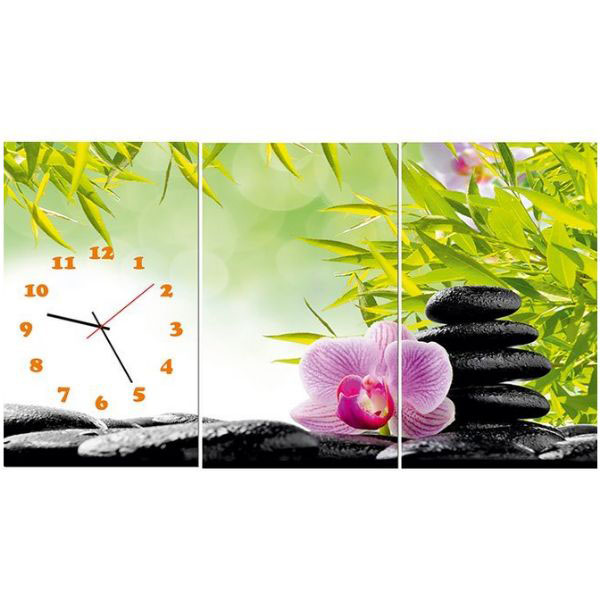 Tranh đồng hồ spa - tranh treo tường ép lụa kim sa - tranh ghép treo tường phòng khách - phòng ngủ - khách sạn - tặng kèm đinh 3 chân