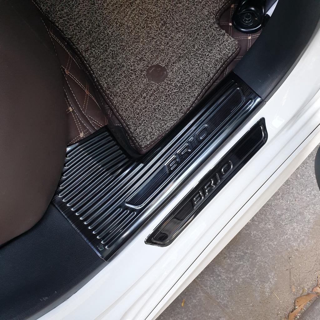 Ốp bậc cửa FREESHIP Bộ ỐP BẬC CỐP VÀ BẬC CỬA xe Honda Brio vân Titan
