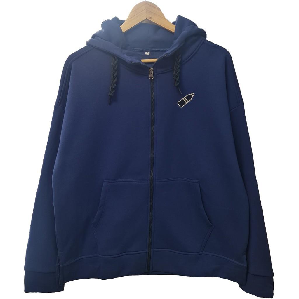 Áo Khoác Nỉ Bông Thêu MOOS Form Rộng Xẻ Tà Ulzzang (Ánh Thật)