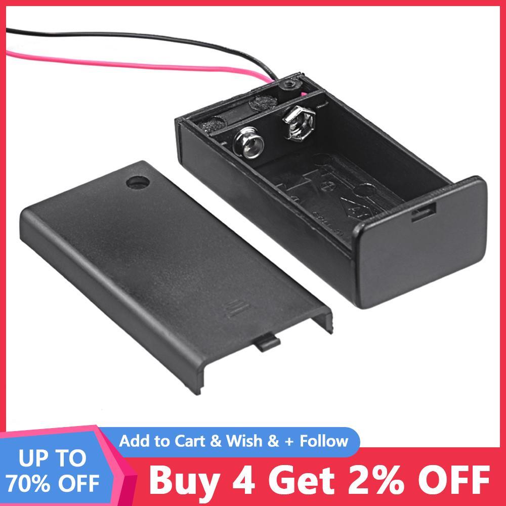1 Pin 9V Hộp Bảo Quản Có Dây Dẫn Pin 9 Volt Hộp Bật/Tắt Cover Cho 6F22 PP3 Dropshipping