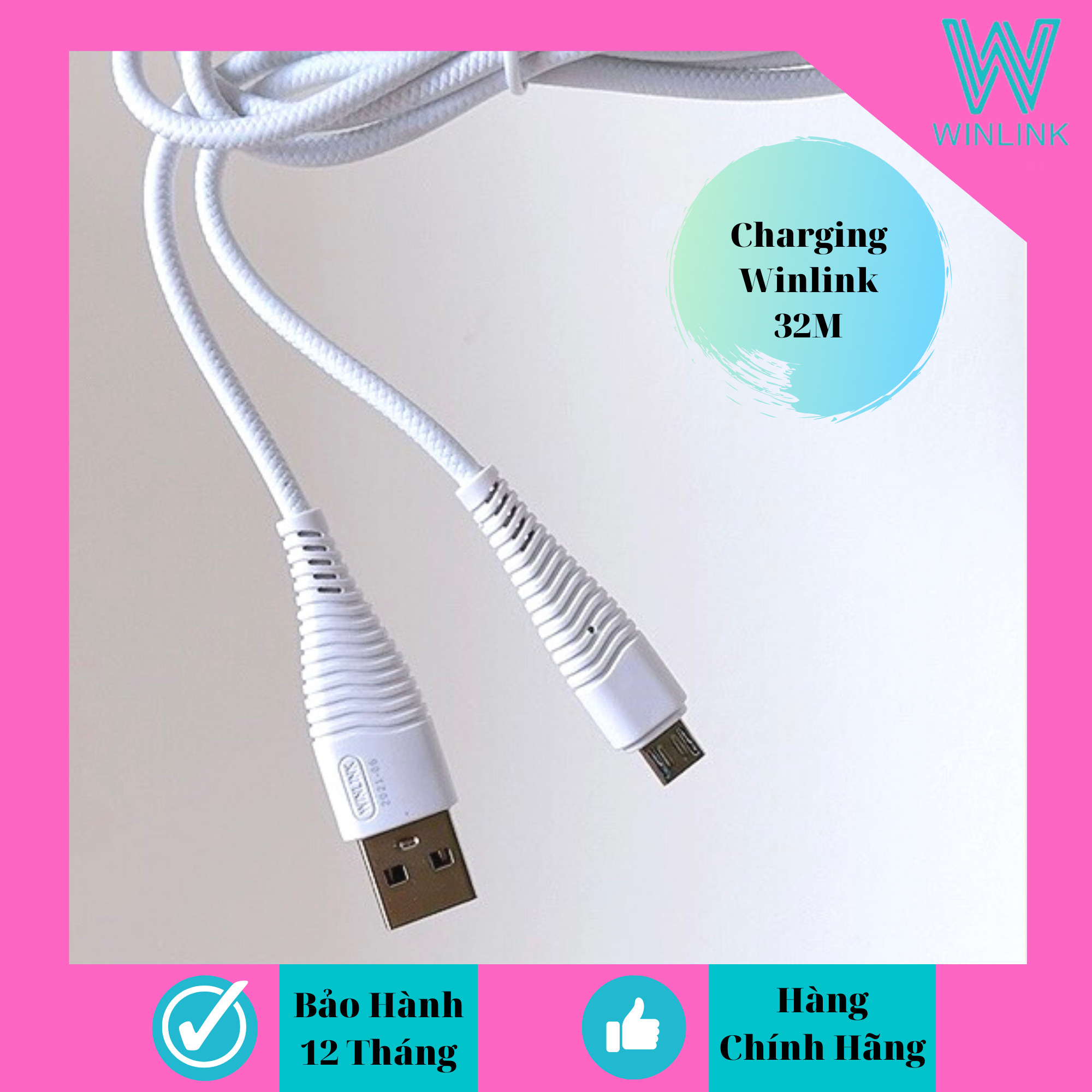 Dây cáp sạc nhanh 5A hàng chính hãng Winlink  32 đuôi USB - MICRO