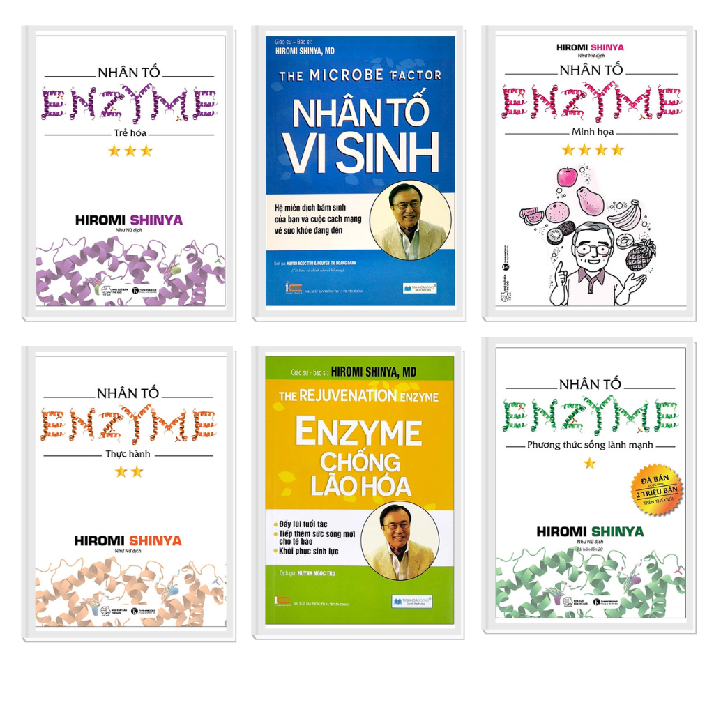 COMBO 4 QUYỂN NHÂN TỐ ENZYME + ENZYME CHỐNG LÃO HÓA + NHÂN TỐ VI SINH