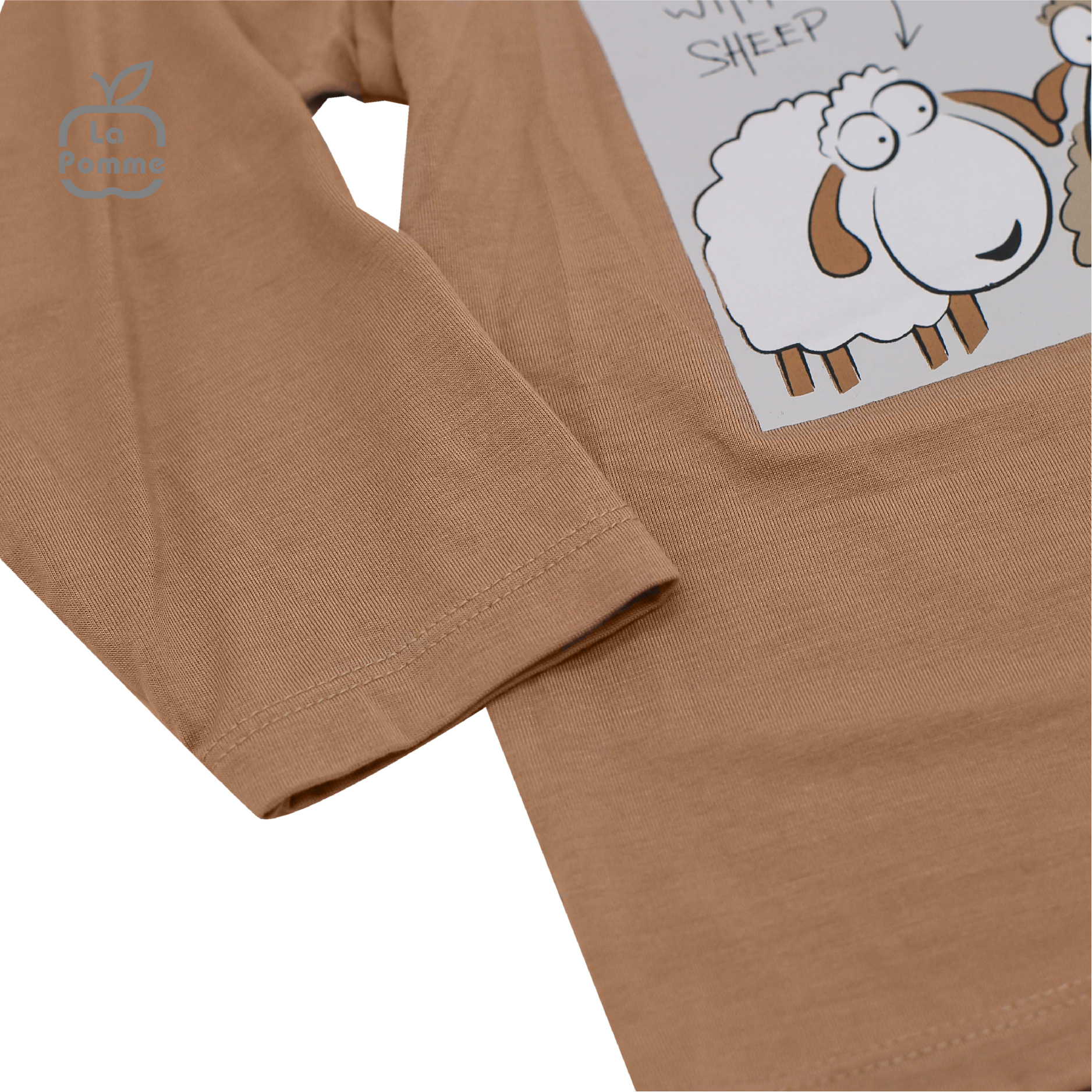 SL205 Bộ quần áo dài tay Đàn cừu nhỏ La Pomme màu Hồng sen/Xanh/Nâu/Hồng Đất