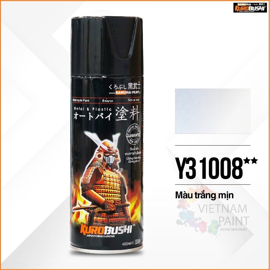 COMBO Sơn Samurai màu trắng mịn Y31008 gồm 4 chai đủ quy trình độ bền cao