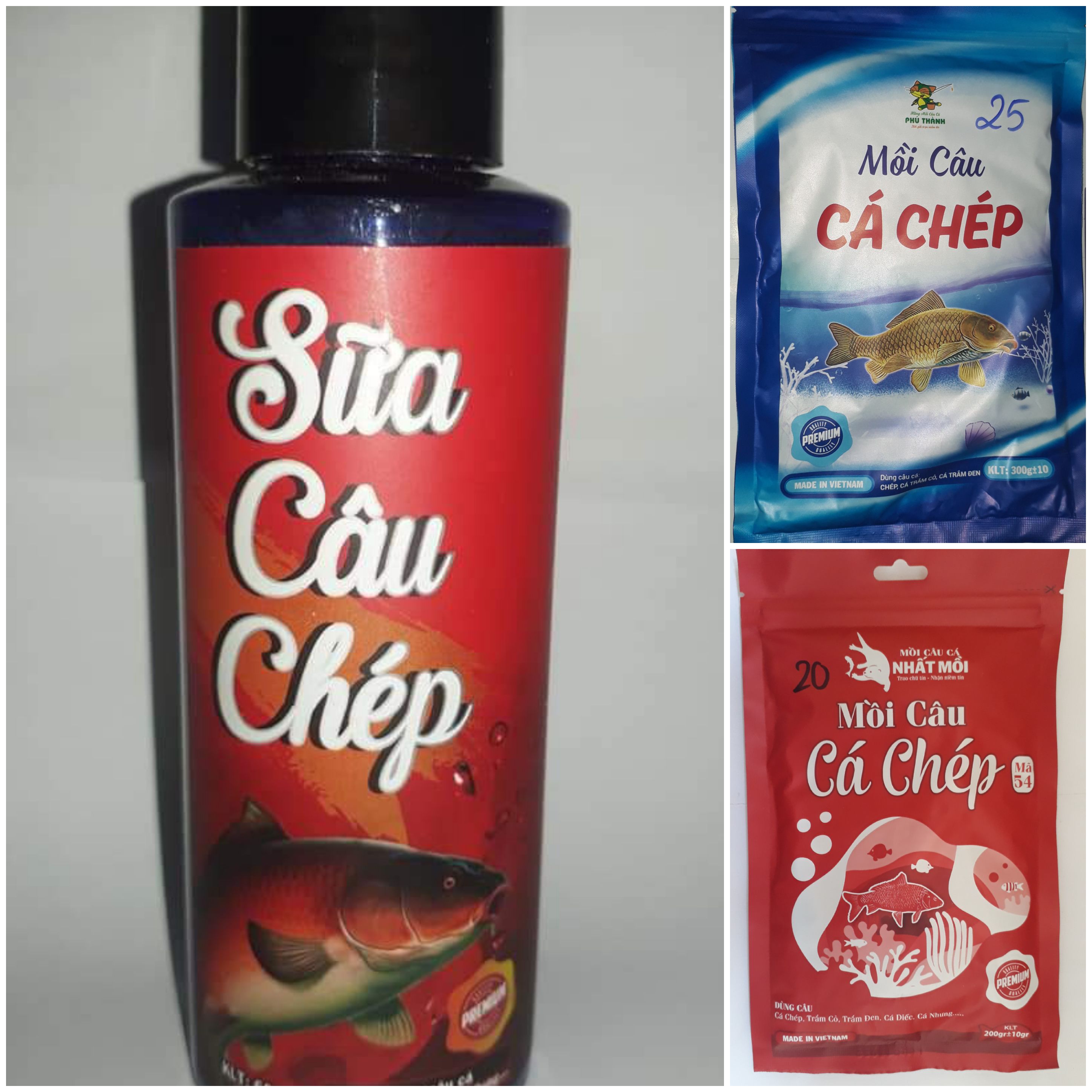 Combo gồm Mồi Câu Cá và Sữa Câu Chép _ Bộ 3 kết hợp hoàn hảo của Hãng Phú Thành
