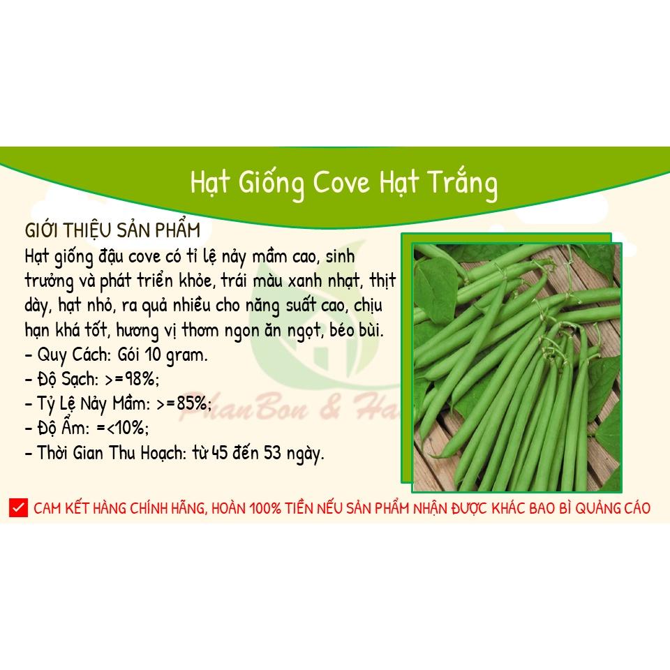Hạt Giống Đậu Cove Hạt Trắng Dạng Leo 4 Mùa 10Gr - Phú Nông Seeds - Shop Phân Bón và Hạt Giống