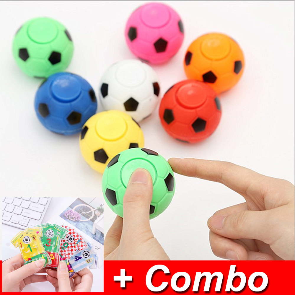 Đồ chơi Fidget Football Spinner bằng nhựa và 01 đồ chơi Pinball cầm tay mini mang áo cầu thủ bóng đá World Cup 2021 giúp vui chơi, giảm căng thẳng