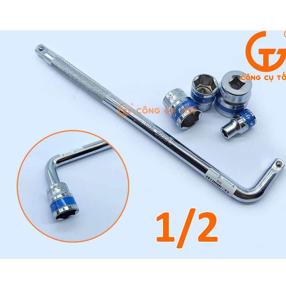 Tay vặn chữ L 1/2 inchthép CrV trắng 300mm