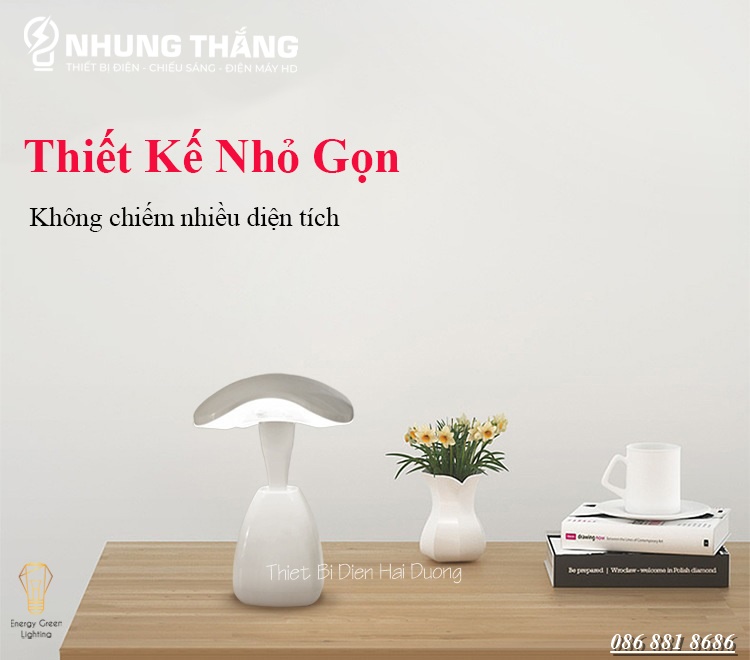 Đèn Bàn Hình Cây Nấm ZDT-5888 - 3 Chế Độ Ánh Sáng - Tăng Giảm Ánh Sáng - Pin Sạc Tích Điện