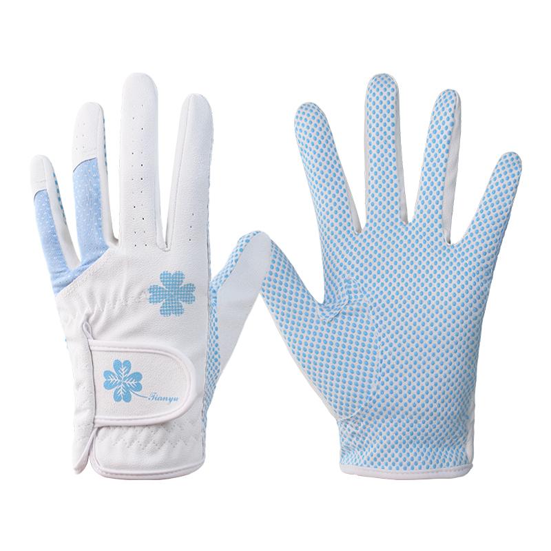 Găng tay clocling của phụ nữ ttygj với găng tay câu cá bằng da PU với găng tay golf chống trượt hạt silica gel Color: Blue Size: 21