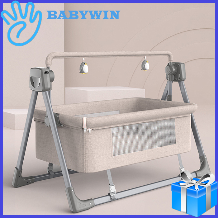 Nôi điện BABYWIN427 Nôi cho bé kèm màn tránh côn trùng - Võng điện trẻ em