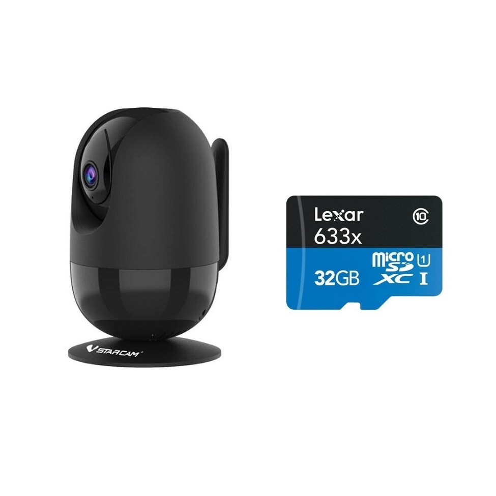 Camera IP Wifi VStarcam C48s 2.0 - Full HD 1080p , Lắp trong nhà , camera không dây , Kèm thẻ nhớ 32GB A1 Lexar  - Hàng chính hãng