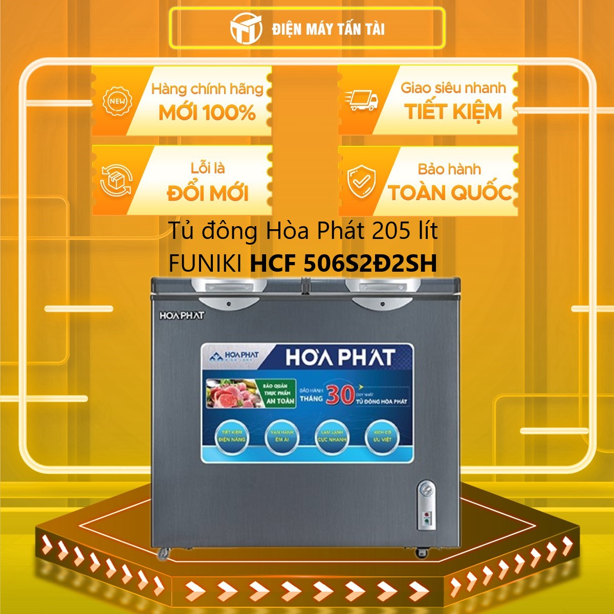 Tủ đông Hòa Phát 2 ngăn 2 cánh HCF 506S2Đ2SH - Hàng chính hãng (CHỈ GIAO HCM)