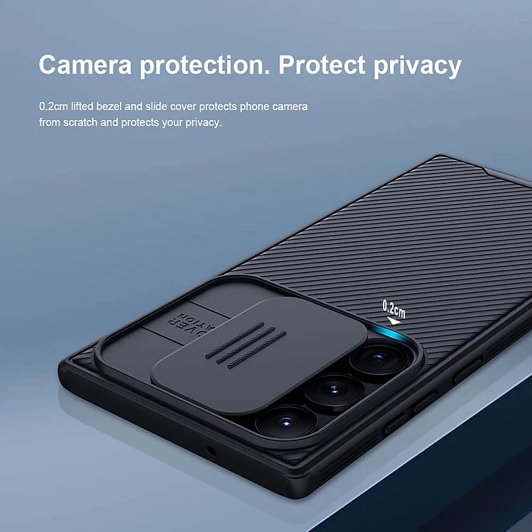 Ốp lưng chống sốc bảo vệ camera cho Samsung Galaxy S23 Ultra - S23 Plus hiệu Nillkin Camshield Pro - Hàng nhập khẩu