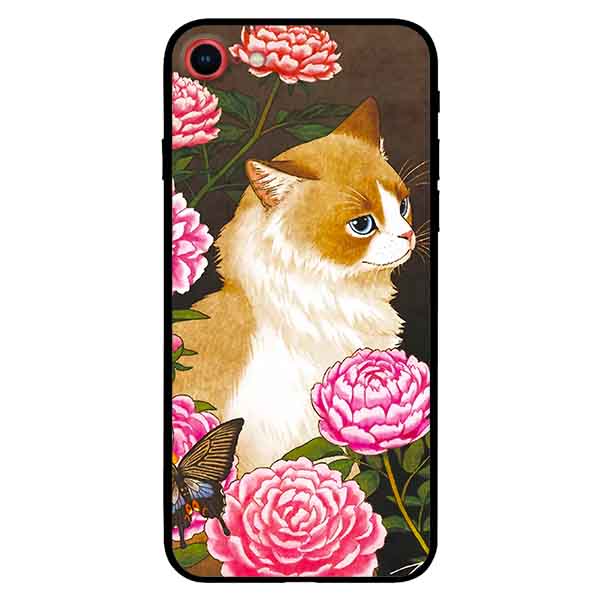 Ốp lưng in cho Iphone 7/ 8 Mẫu Mèo Và Hoa