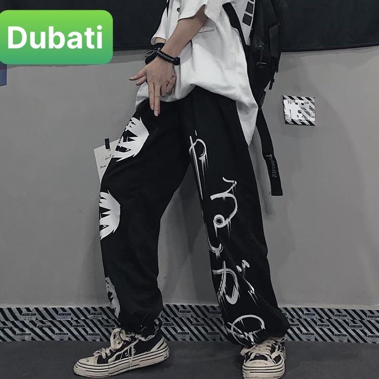 QUẦN JOGGER NAM NỮ UNISEX CHẤT NỈ DÀY DA CÁ ỐNG SUÔNG RỘNG THÊU CHỮ NHẬT RÚT DÂY HÀN QUỐC HOT 2023 - FASHION