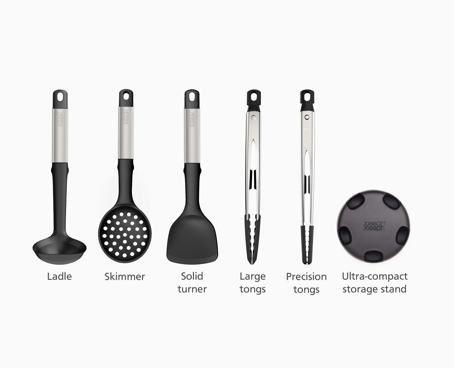 Bộ dụng cụ nấu ăn 5 món silicone Joseph Joseph 10568 Elevate Fusion (Steel) Hàng chính hãng