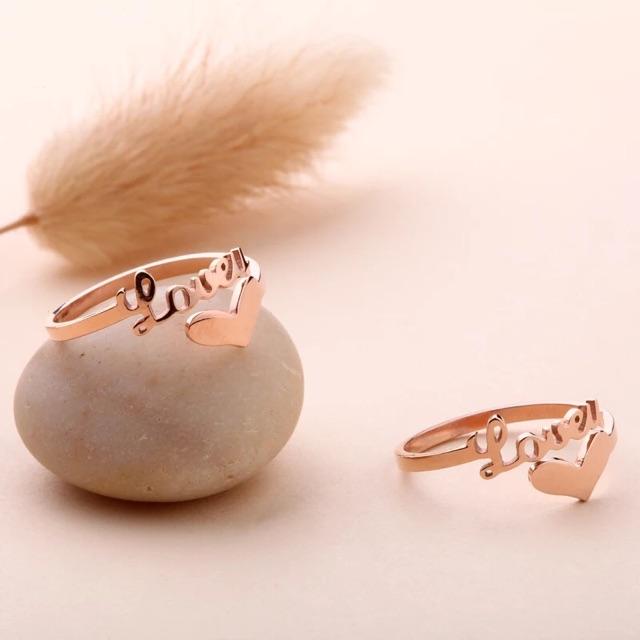 Nhẫn titan dễ thương trái tim không đen