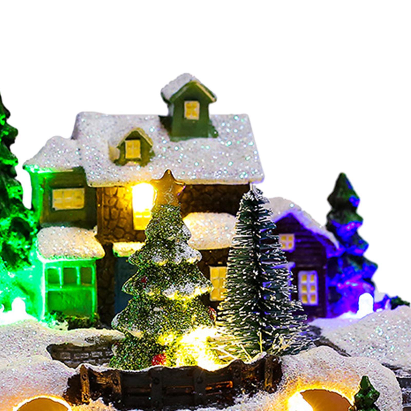 House Collectible Building Ornaments Light up Snow Scene Collection for Bookshelf Holiday Indoor Girls Boys