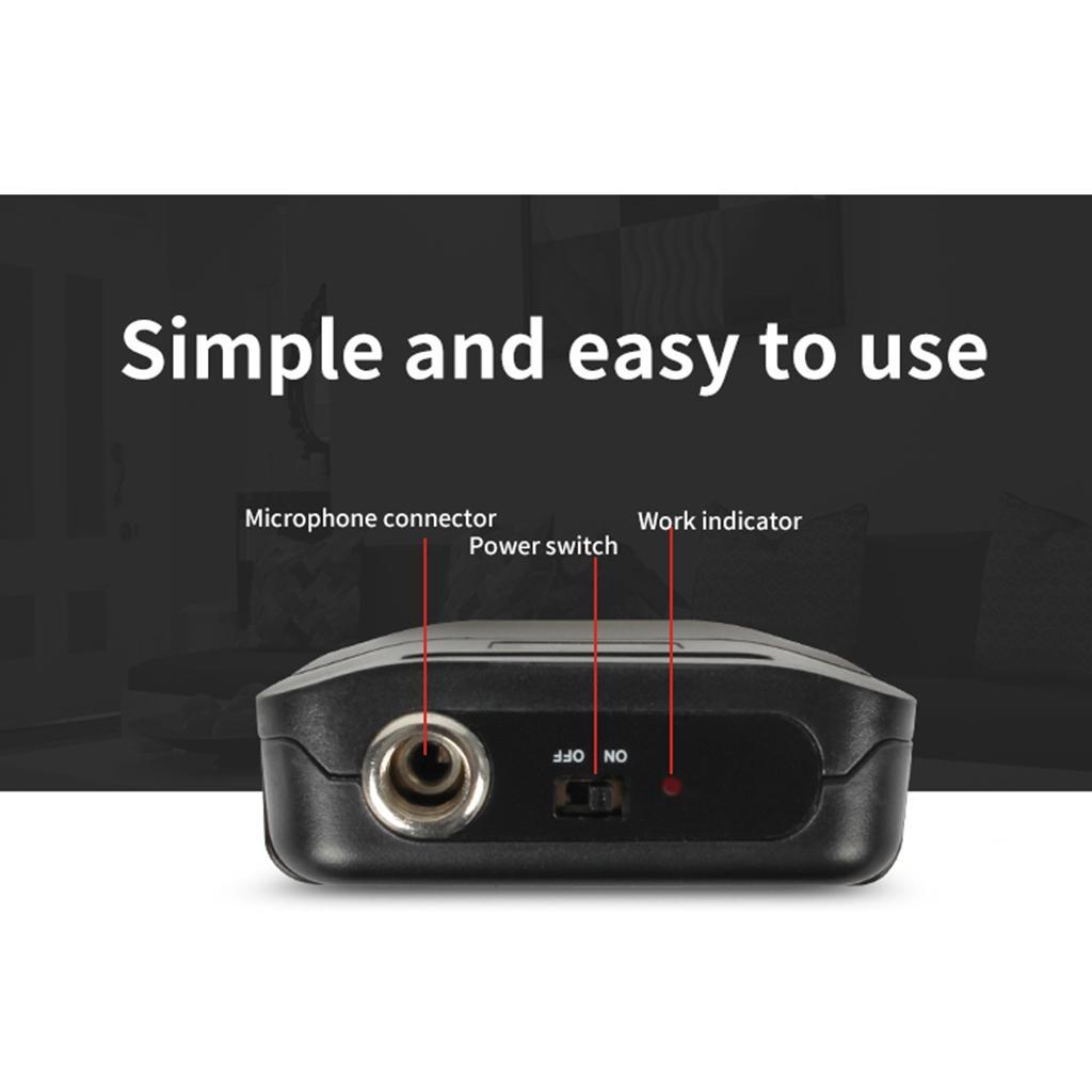 Wireless Microphone System with LED Screen Display Head Wear